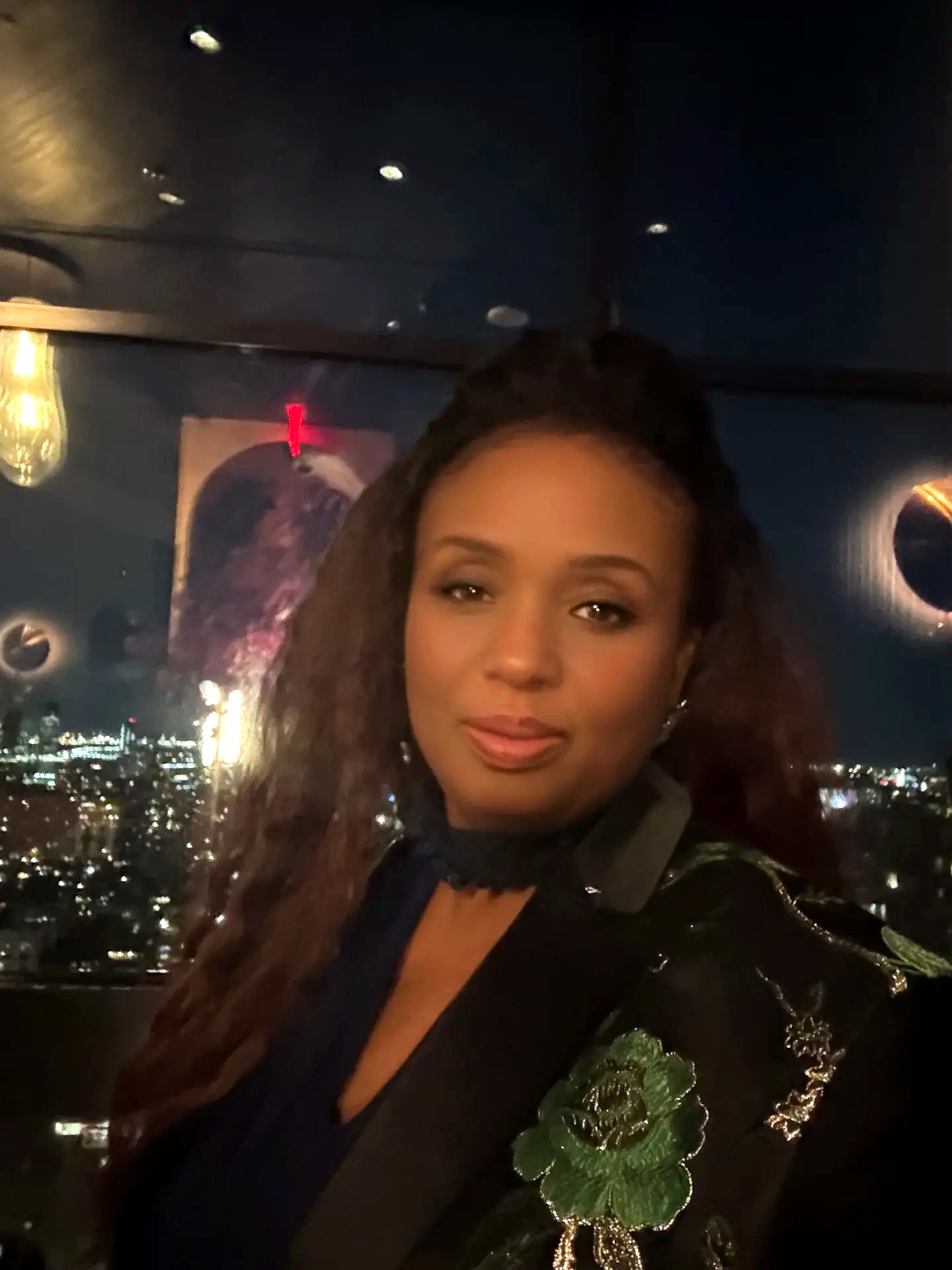Donnamarie Dukes, Founder and Creative Director of Gordon Dukes Music Company, photographed in the evening above the New York skyline